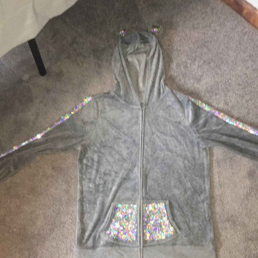 Sparkly justice zip up jacket